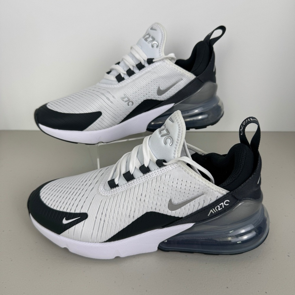 Nike Air Max 270 White Black Silver Running Shoes DQ7652-100 Women Size 8 NEW - Picture 1 of 16